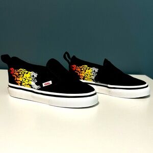 Vans Kids Classic Slip-On – Ferocious Flame Racing Red/Black size 6.5 toddler